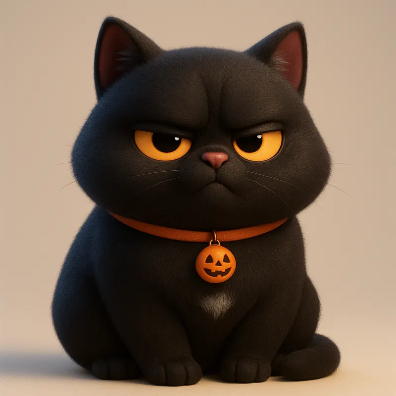 Portrait of Midnight with heavy-lidded, unimpressed eyes